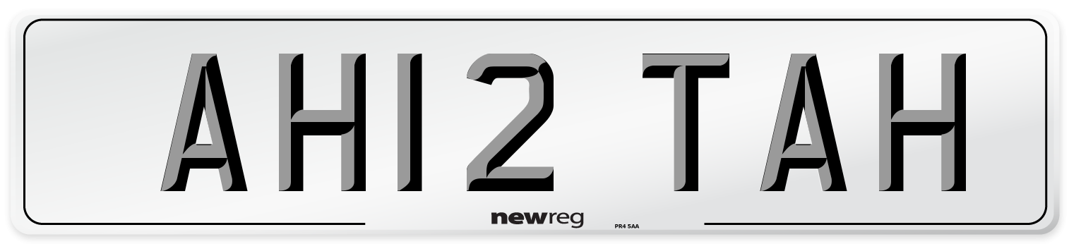 AH12 TAH Number Plate from New Reg